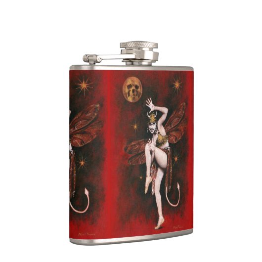 Vintage Teufel-Dame Flask Flachmann (Rechts)