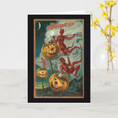 Vintage Teufel-Karte Karte (Gelbe Blume)