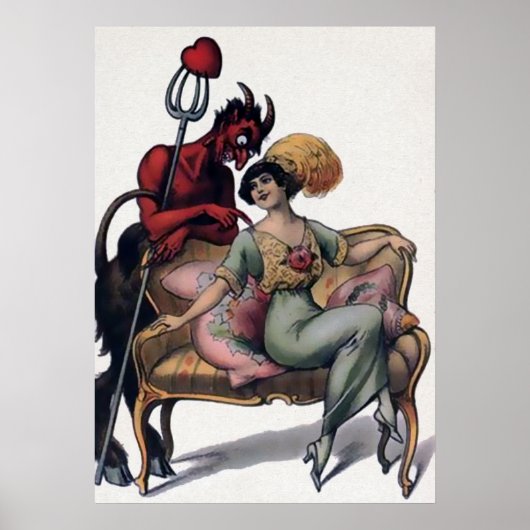 Vintage Teufel-Kunst Poster (Vorne)