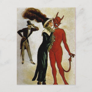 Vintage Teufel Postkarte