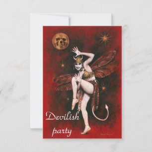 Vintage-Teufels-Lady-Dancer-Party-Einladung Einladung