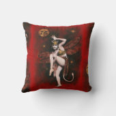 Vintage-Teufels-Lady-Tänzer-Kissen Kissen (Rückseite)