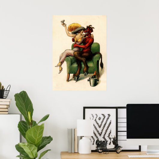 Vintage Teufelskunst Poster (Heimbüro)