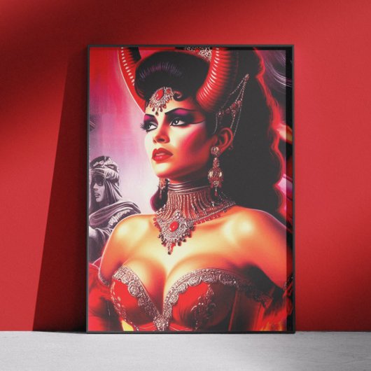 Vintage teuflische Frau Poster