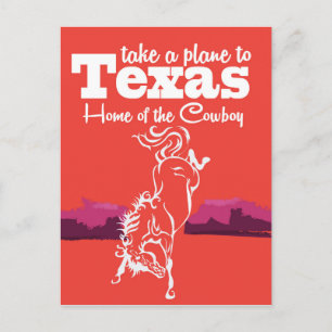 Vintage-Texas-Alternative-Rot-Reiseplakat Postkarte