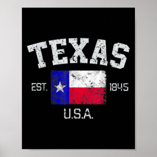 Vintage Texas Austin Est 1845 Für Männer Frauen &a Poster