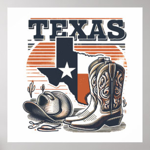 Vintage-Texas-Cowboy Poster