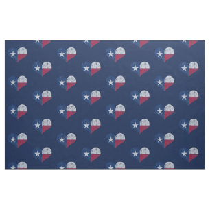 Vintage Texas Flag Hearts Stoff