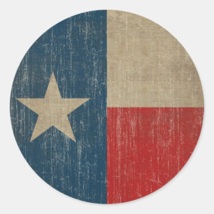 Vintage Texas-Flagge Runder Aufkleber