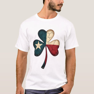 Vintage Texas-Flagge Shamrock abgenutzt Irischer N T-Shirt