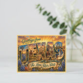 Vintage- Texas- Gruß von der Postkarte (Stehend Vorderseite)