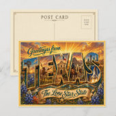Vintage- Texas- Gruß von der Postkarte (Vorne/Hinten)