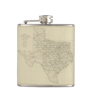 Vintage Texas Highway Karte (1919) Flachmann