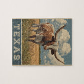 Vintage Texas Longhorn Bull Retro Reise Puzzle (Horizontal)