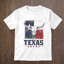 Vintage-Texas-Longhorn-Bullen-Schädel-Distressed-F T-Shirt