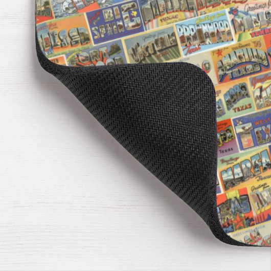 Vintage Texas-Postkarte Mousepad (Ecke)