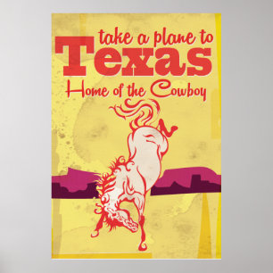 Vintage-Texas-Reiseposter Poster