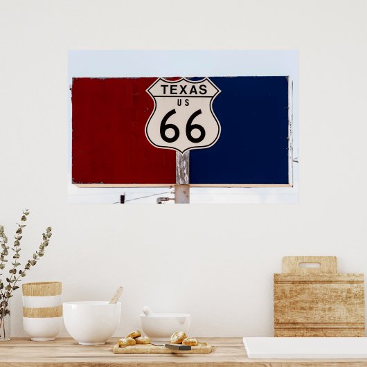 Vintage Texas-Route 66 Poster (Küche)