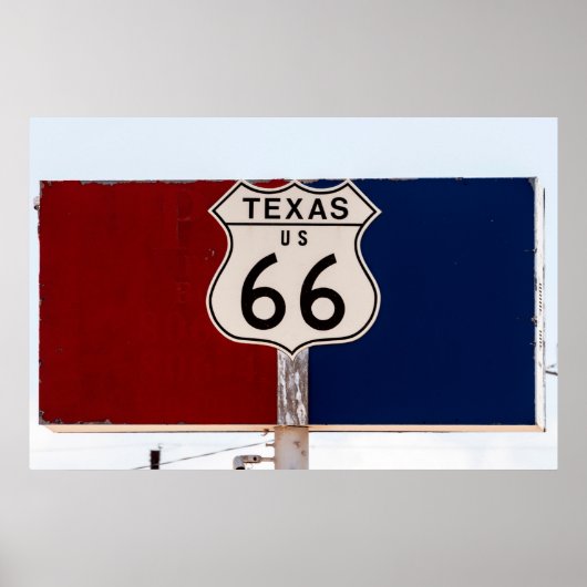 Vintage Texas-Route 66 Poster (Vorne)