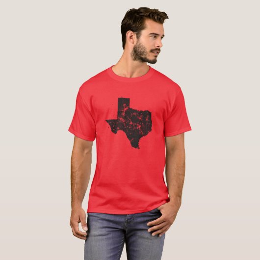 Vintage Texas-Staats-Silhouette T-Shirt (Vorne ganz)