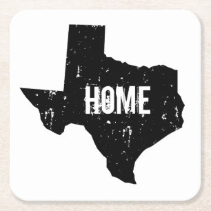 Vintage-Texas-State-Silhouette-Papier-Unterlage Rechteckiger Pappuntersetzer