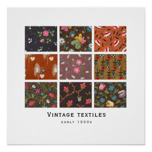 'Vintage Textiles'-Poster Designs aus den 1800er Poster