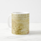Vintage Textskripte Kaffeetasse (Vorderseite Links)