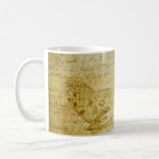 Vintage Textskripte Kaffeetasse
