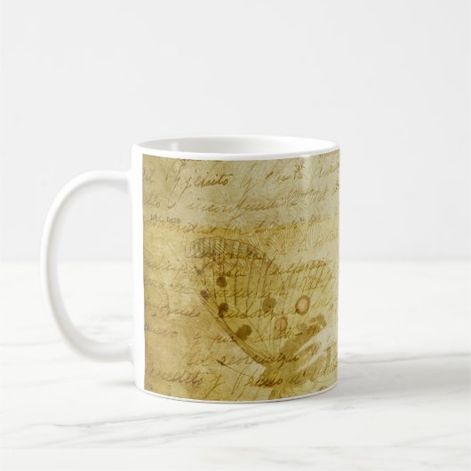 Vintage Textskripte Kaffeetasse (Links)