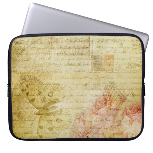 Vintage Textskripte Laptopschutzhülle (Vorderseite)
