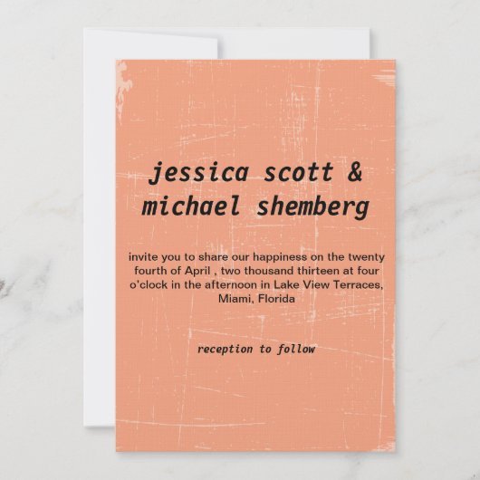 Vintage Textur Einladung (Vorderseite)