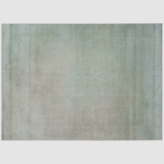 Vintage Textur Grün Blau Graue Ephemera Decoupage Seidenpapier (Vorderseite)