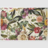 Vintage Textur Rustikale Blumendekoupage Seidenpapier (Vorderseite)