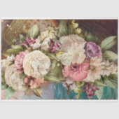 Vintage Textur Rustikale Blumendekoupage Seidenpapier (Vorderseite)