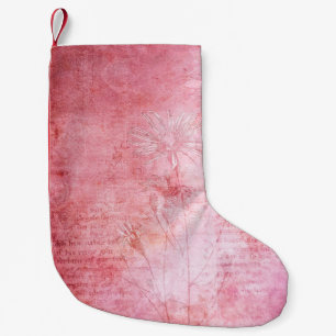 Vintage Textur Scrapbook Rosa Kleiner Weihnachtsstrumpf