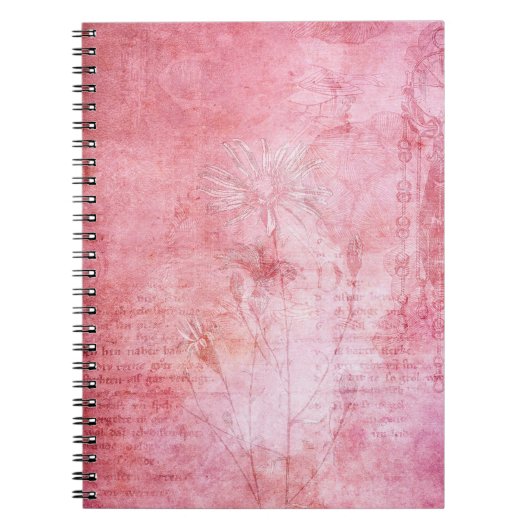 Vintage Textur Scrapbook Rosa Notizblock (Vorderseite)