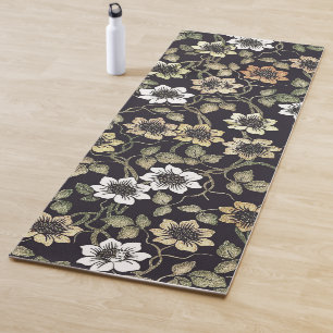 Vintage Texturierter Anemonen-Blumenhintergrund Yogamatte