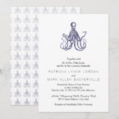 Vintage Texturierter Oktopus Einladung (Vorne/Hinten)