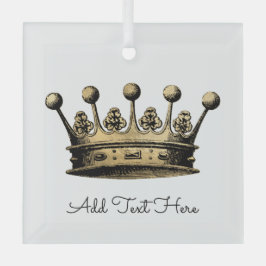 Vintage Textzyklen für die Goldkrone Ornament Aus Glas