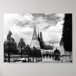 Vintage Thailand Bangkok Kapelle Königspalast Poster