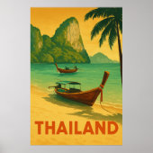 Vintage-Thailand-Strandparadies Poster (Vorne)