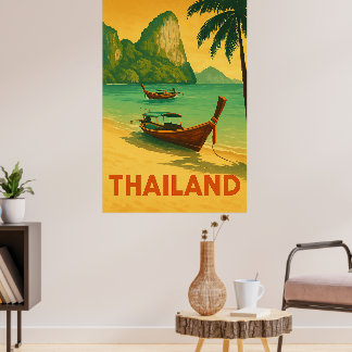 Vintage-Thailand-Strandparadies Poster