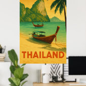 Vintage-Thailand-Strandparadies Poster (Heimbüro)