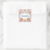 Vintage Thank You stickers with orange flowers (Tasche)