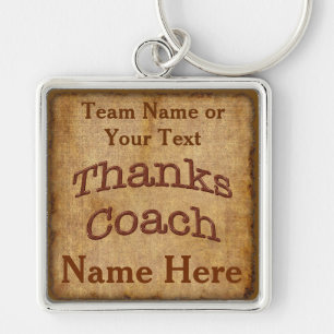 Vintage Thanks Coach Geschenkideen mit Namen und T Schlüsselanhänger