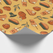 Vintage thanksgiving food pattern geschenkpapier (Ecke)