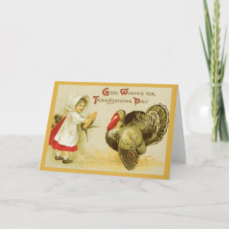 Vintage Thanksgiving-Karte Feiertagskarte