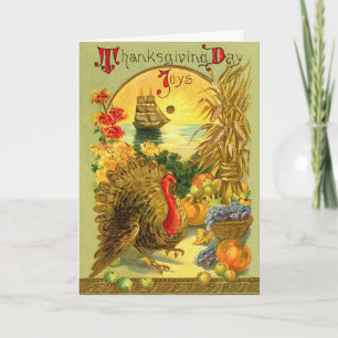 Vintage Thanksgiving-Karte Feiertagskarte