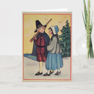 Vintage Thanksgiving-Pilger Feiertagskarte