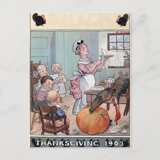 Vintage Thanksgiving Postkarte (Vorderseite)